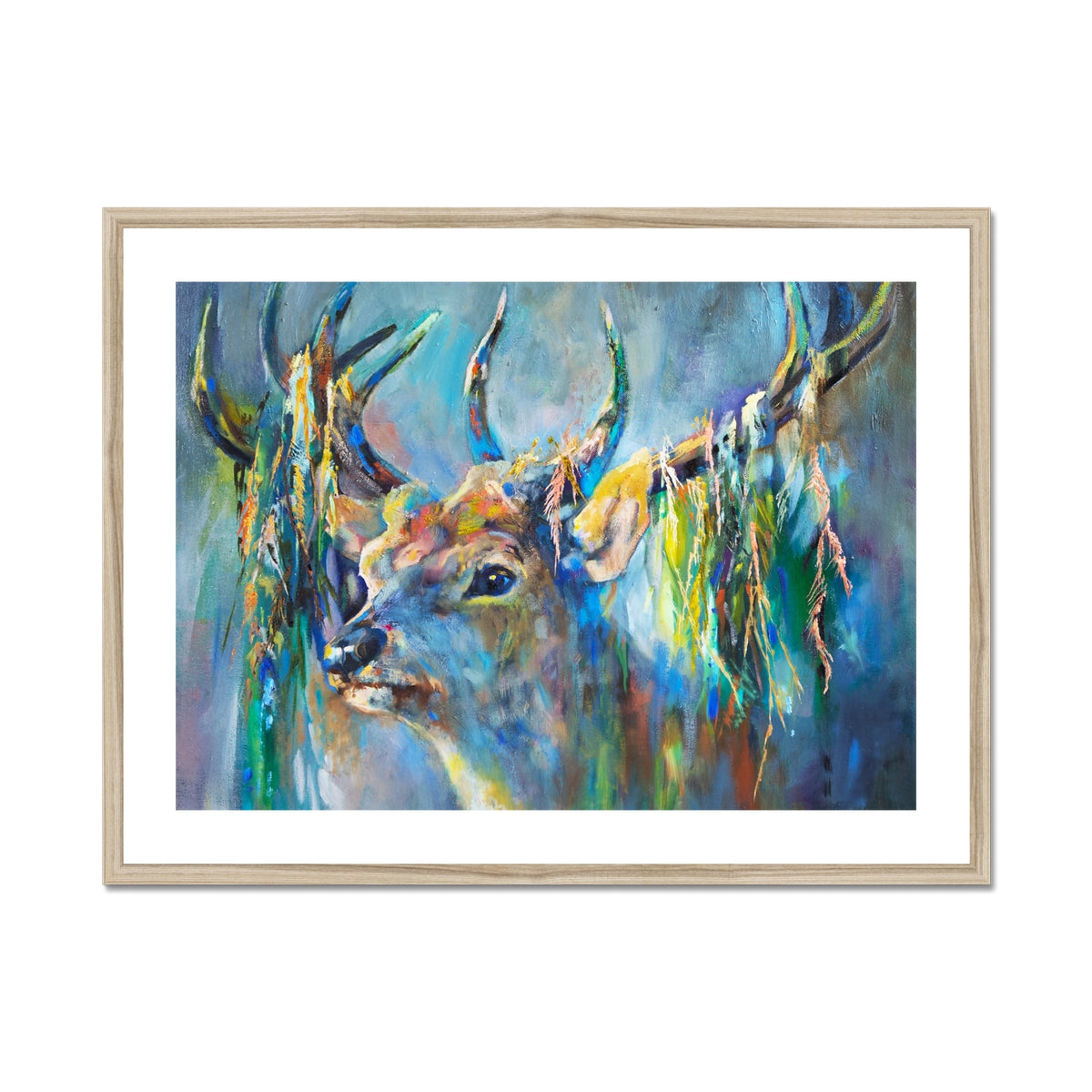 Silver Stag - Someone Beautiful in  your Home. - Animal Art by Susan Gardner - Contemporary Expressionist - Colourful Fine Art