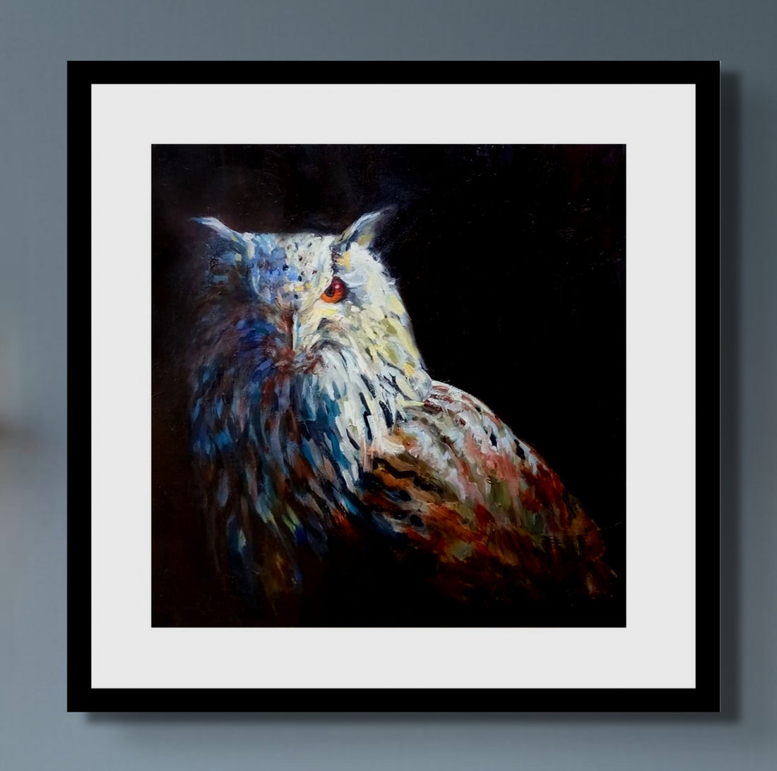 Owls- Framed and Mounted Prints- New Collection! - Animal Art by Susan Gardner - Contemporary Expressionist - Colourful Fine Art