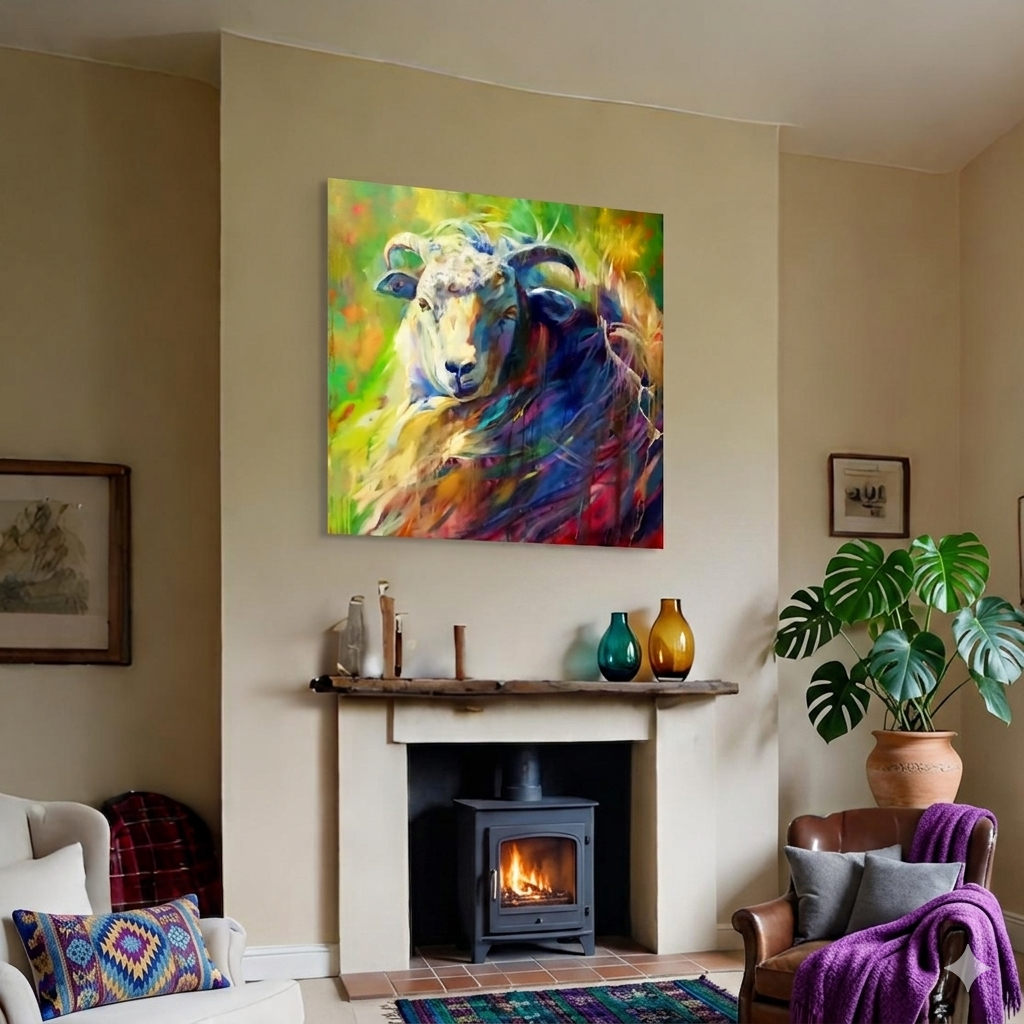 colourful sheep art