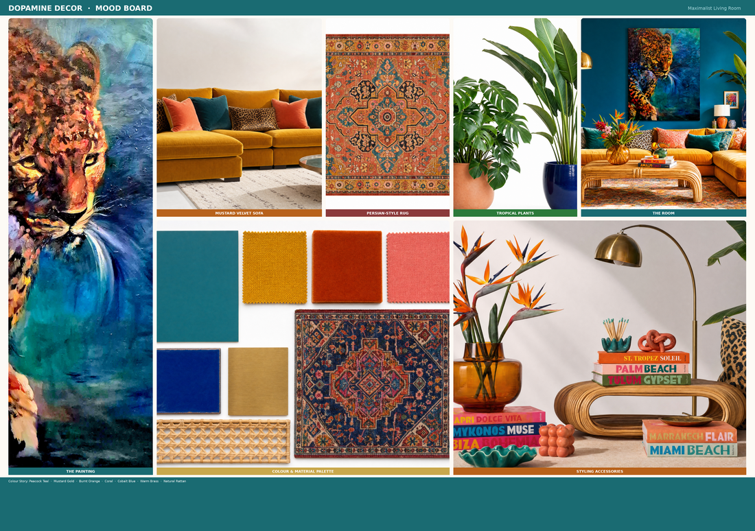 How to Build a Dopamine Decor Living Room Around a Statement Painting