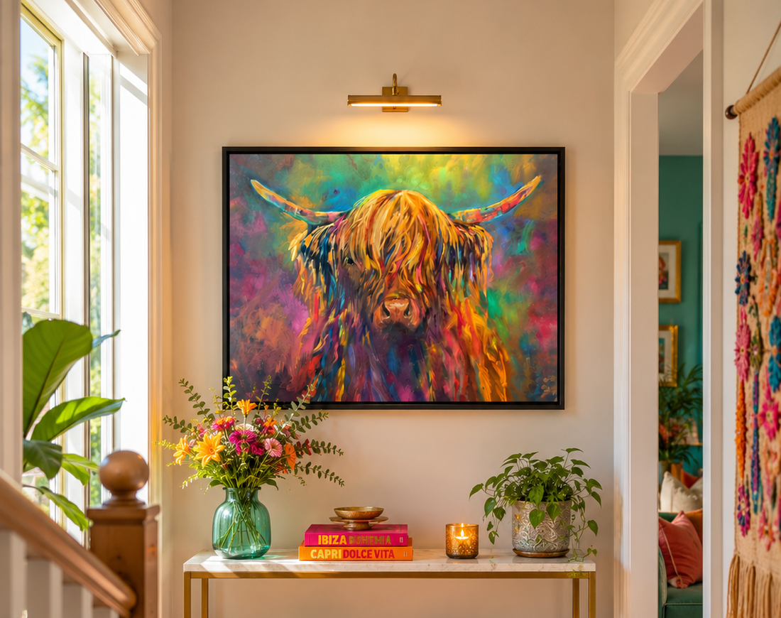 Applecross - framed canvas print. The story behind these colours. - Susan Gardner Uk Wildlife Art - Leicestershire UK