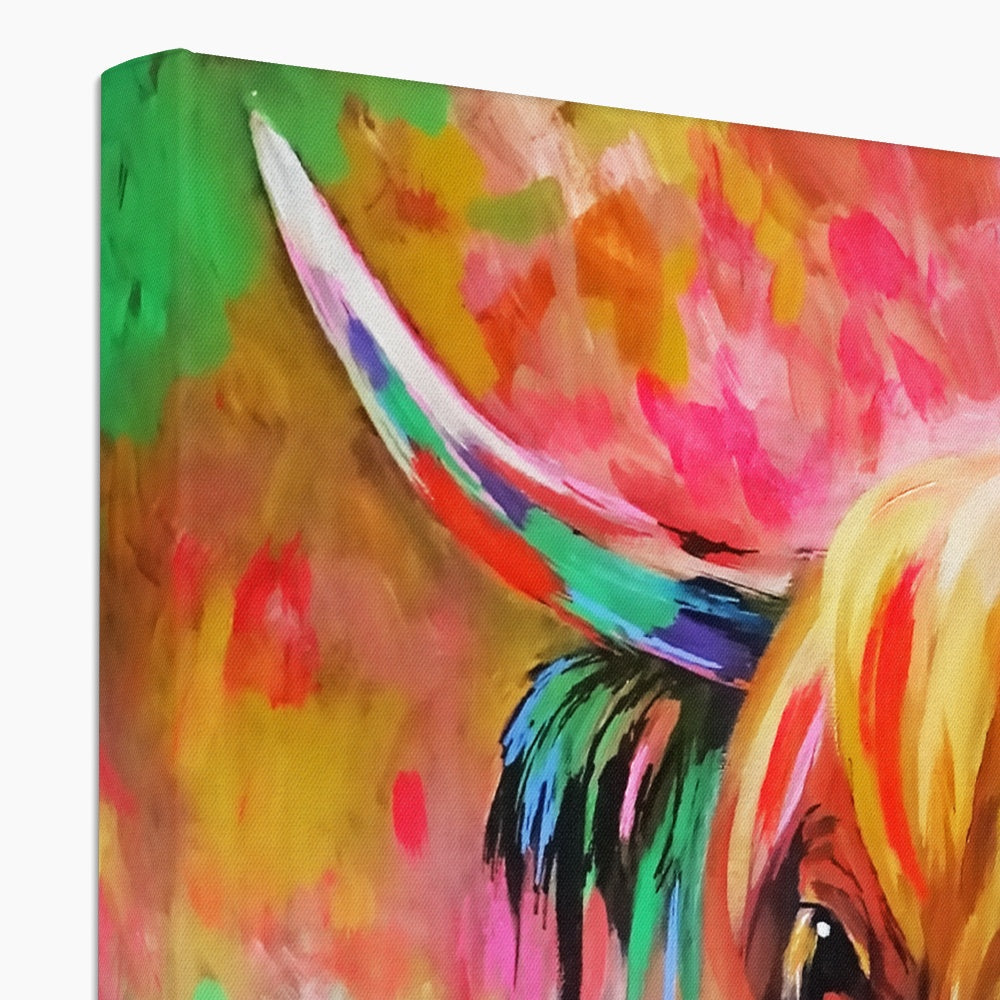 A Highland Cow Picture in Close- Up! - Animal Art by Susan Gardner - Contemporary Expressionist - Colourful Fine Art
