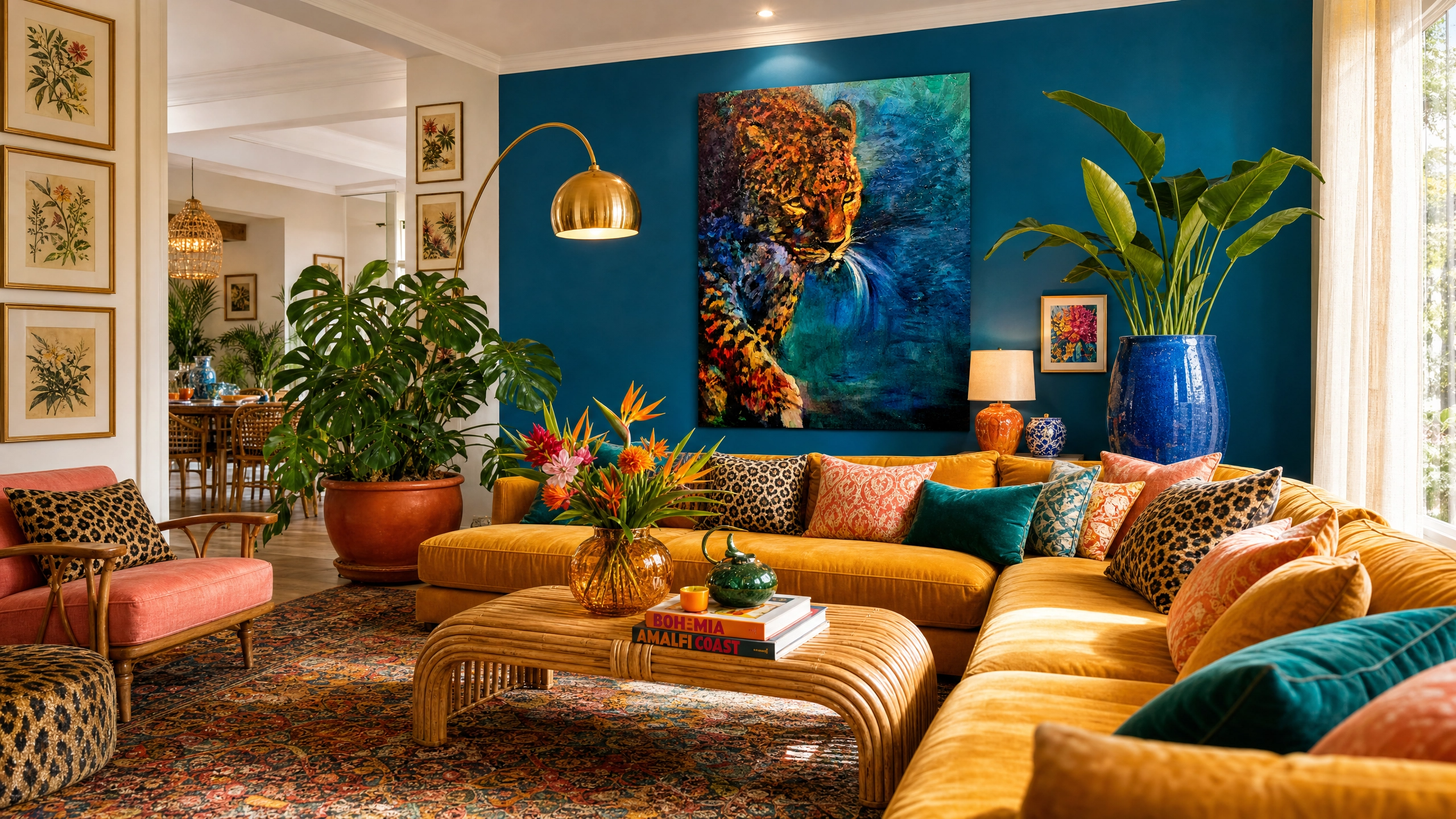 How to Build a Dopamine Decor Living Room Around a Statement Painting