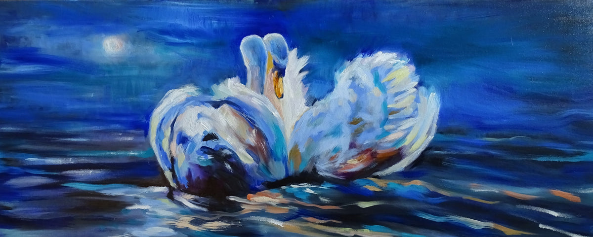 A new romantic swan print is now available - Animal Art by Susan Gardner - Contemporary Expressionist - Colourful Fine Art