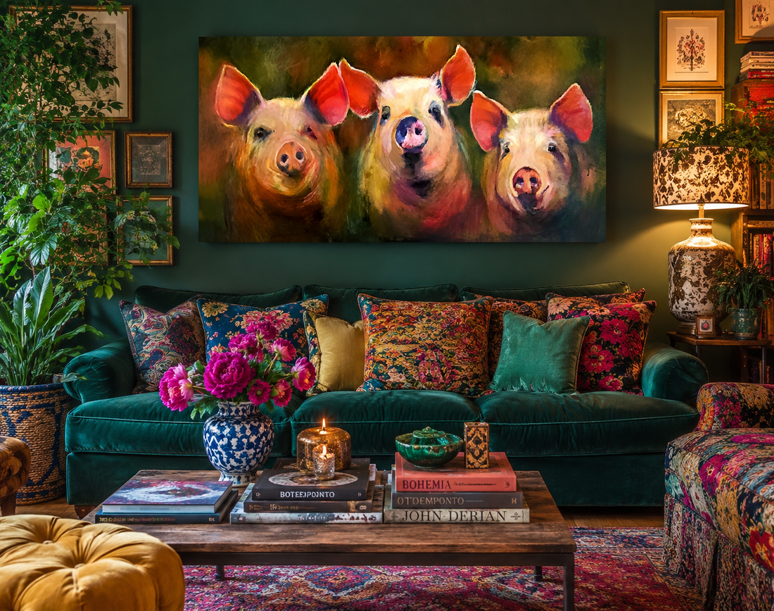 Collectable Contemporary Oil Paintings Celebrating the Connection Between People and Animals.