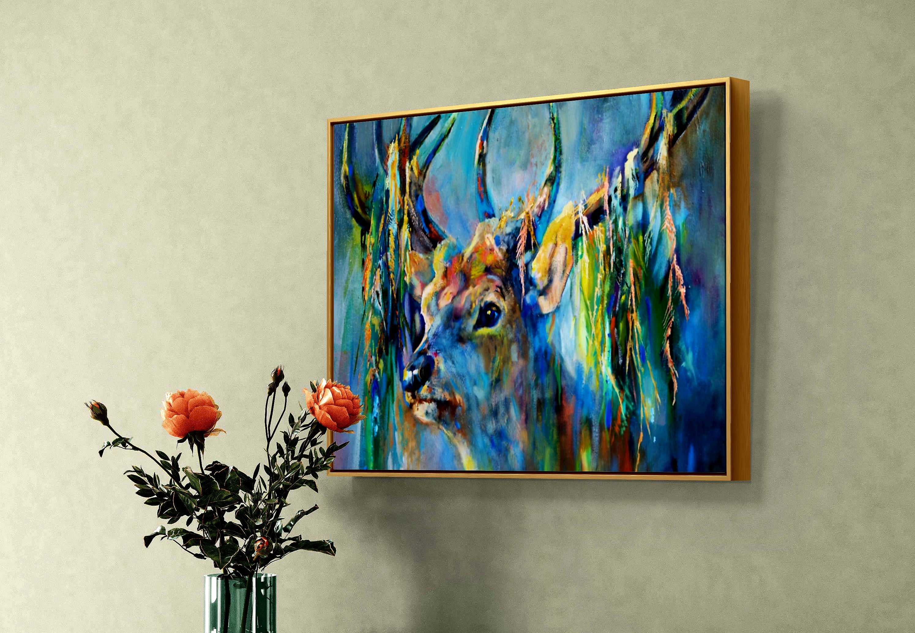 Stag Prints - Animal Art by Susan Gardner - Contemporary Expressionist - Colourful Fine Art