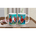 White 15oz Ceramic Mug - Animal Art by Susan Gardner - Contemporary Expressionist - Colourful Fine Art