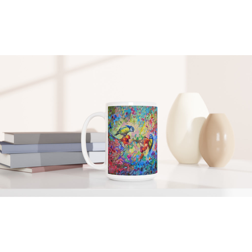 Berry Banquet Ceramic Mug - Animal Art by Susan Gardner - Contemporary Expressionist - Colourful Fine Art