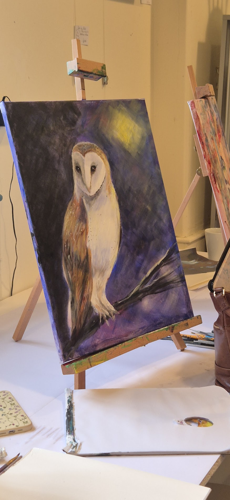 Painting Owls Art Workshop - Ibstock - Sun 28th June 10-4 pm - Animal Art by Susan Gardner - Contemporary Expressionist - Colourful Fine Art