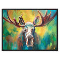 Moose Encounter Framed Canvas