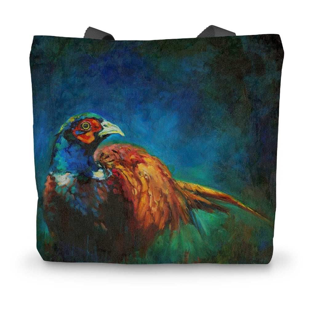 Pheasant Canvas Tote Bag - - susan gardner - uk artist - colourful animal art