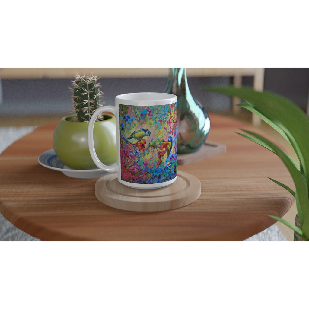 Berry Banquet Ceramic Mug - Animal Art by Susan Gardner - Contemporary Expressionist - Colourful Fine Art