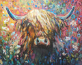 *Sold 'Anstruther '- Original Highland Cow Oil Painting - 16 x 20" / 40 x 50 cm - Animal Art by Susan Gardner - Contemporary Expressionist - Colourful Fine Art
