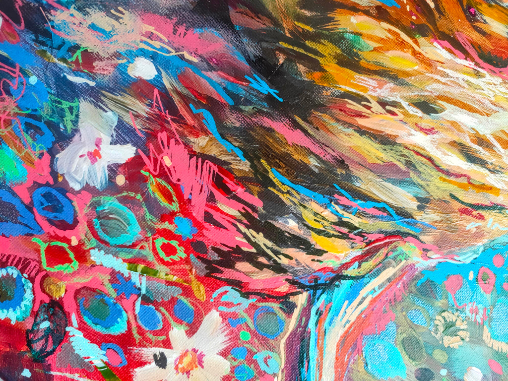 *Sold 'Anstruther '- Original Highland Cow Oil Painting - 16 x 20" / 40 x 50 cm - Animal Art by Susan Gardner - Contemporary Expressionist - Colourful Fine Art