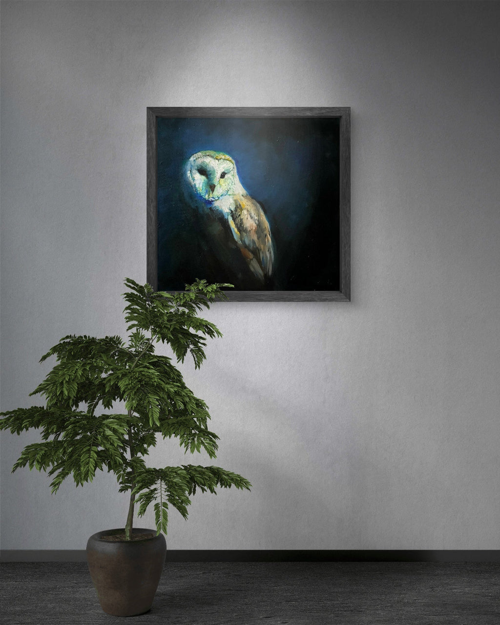 'Ghost of the Field'- 60 x 60 cm Oil Painting on Canvas, Framed. - Animal Art by Susan Gardner - Contemporary Expressionist - Colourful Fine Art
