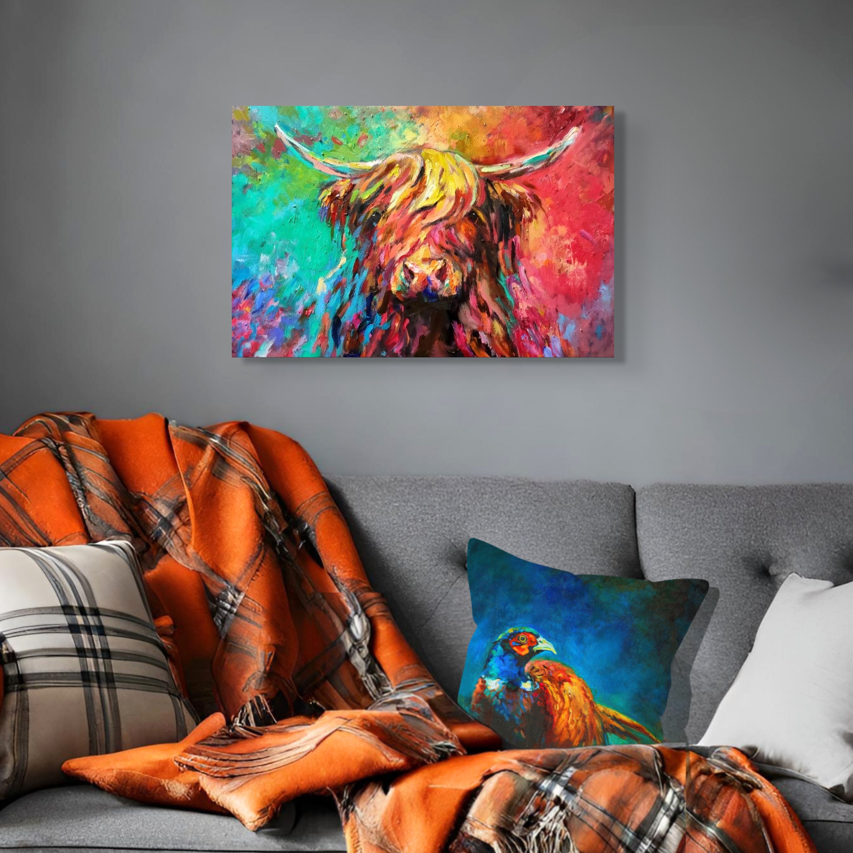 *Sold 'Ben Nevis' - Original Highland Cow Oil Painting - 20 x 30" / 50 x 80 cm - Animal Art by Susan Gardner - Contemporary Expressionist - Colourful Fine Art