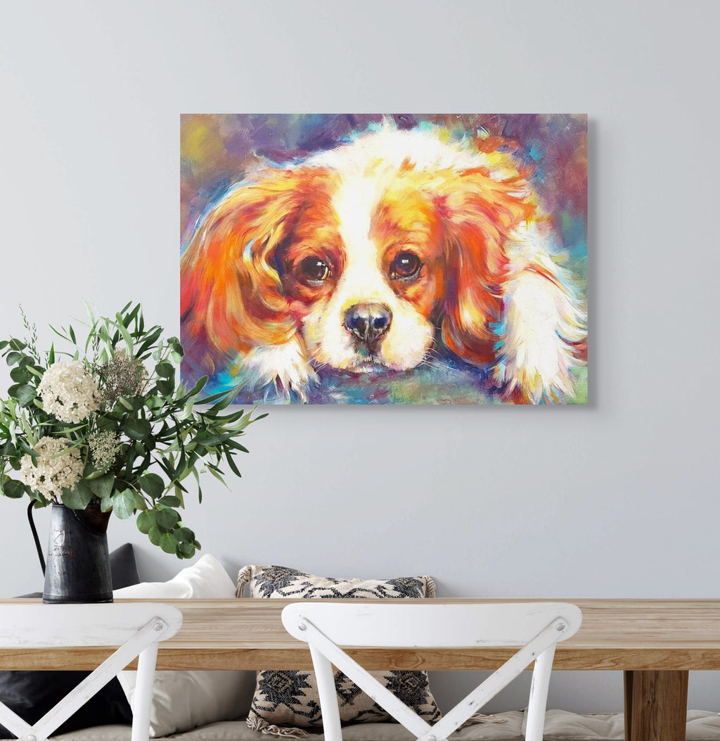Blenheim Canvas - Animal Art by Susan Gardner - Contemporary Expressionist - Colourful Fine Art