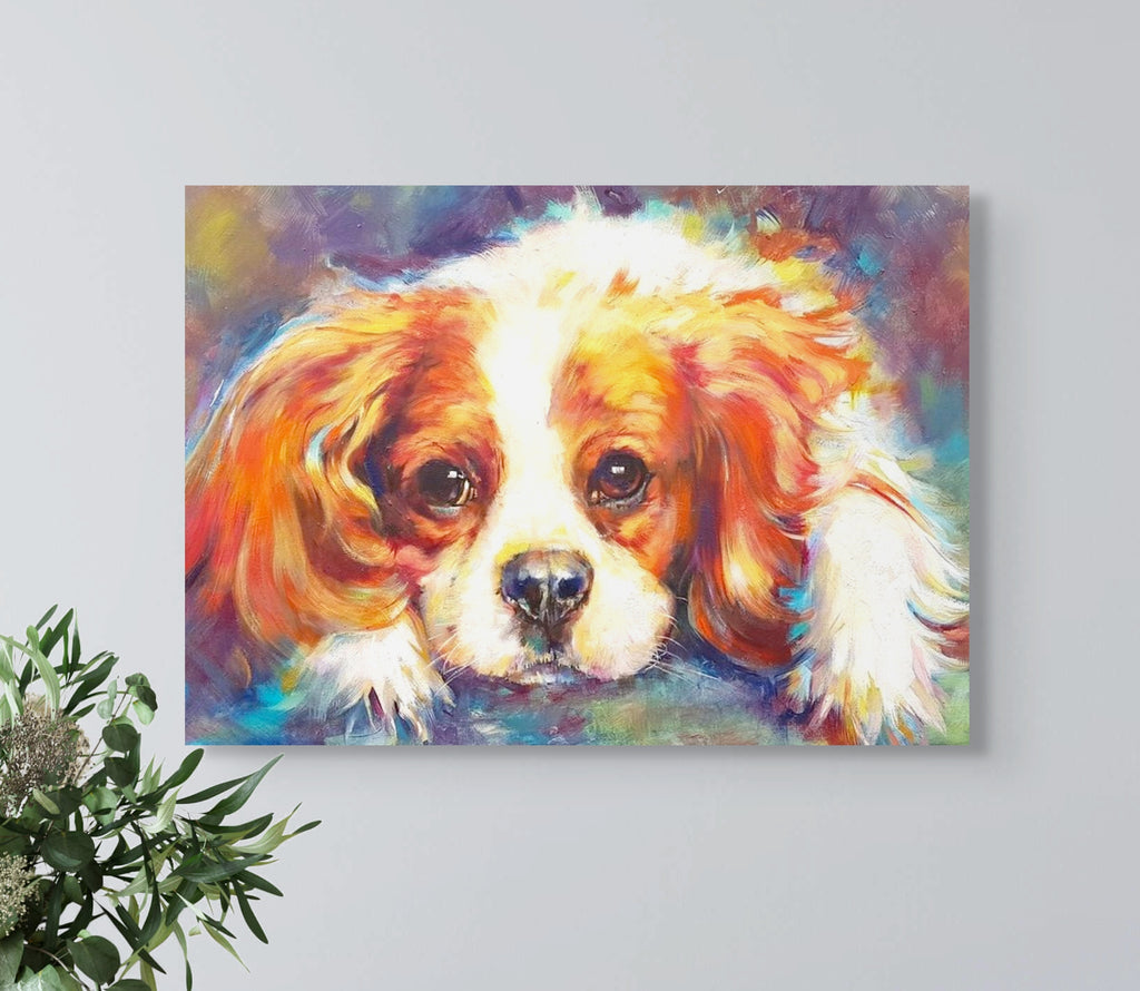 Blenheim Canvas - Animal Art by Susan Gardner - Contemporary Expressionist - Colourful Fine Art
