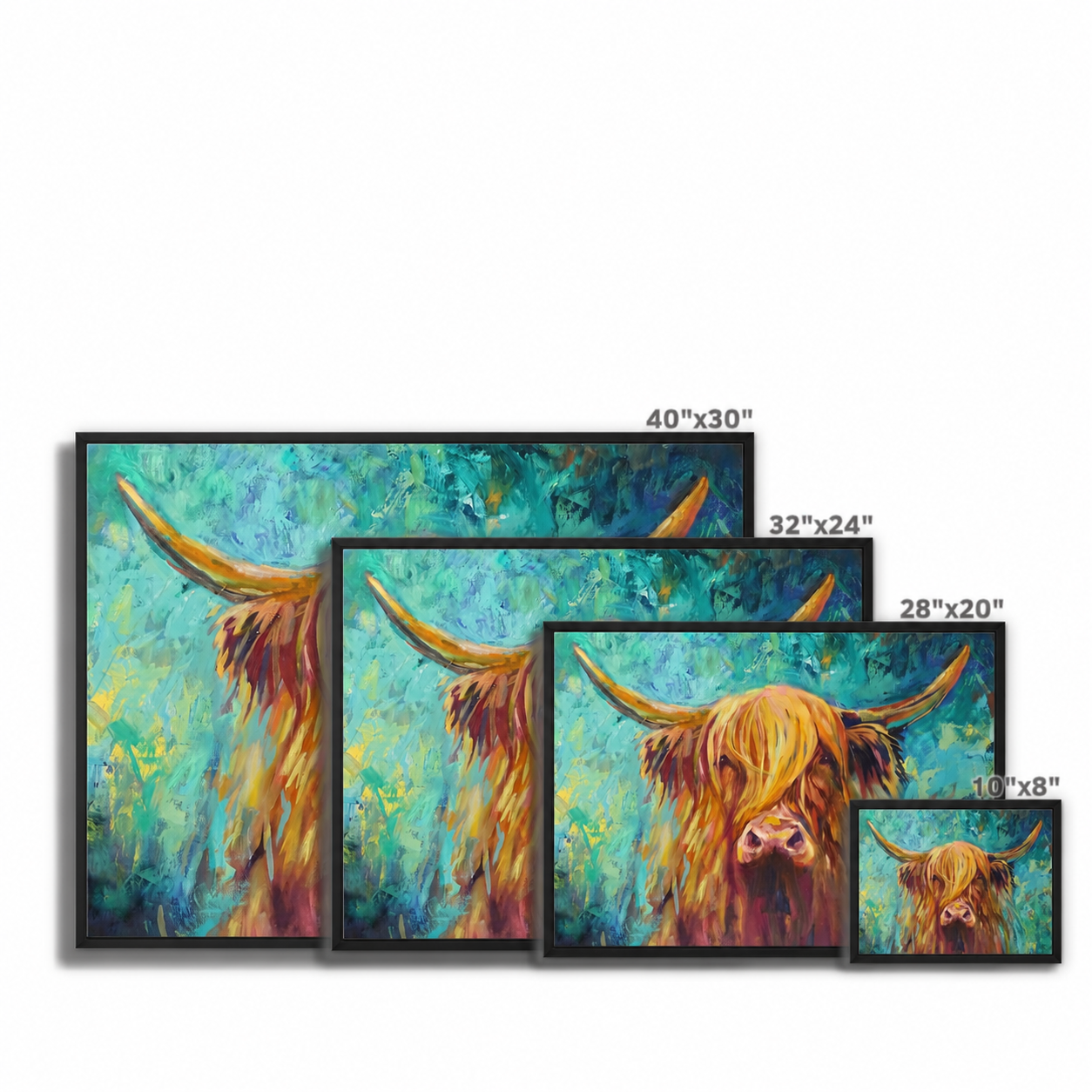 Kirriemuir - Highland Cow Wall Art Framed Canvas Print