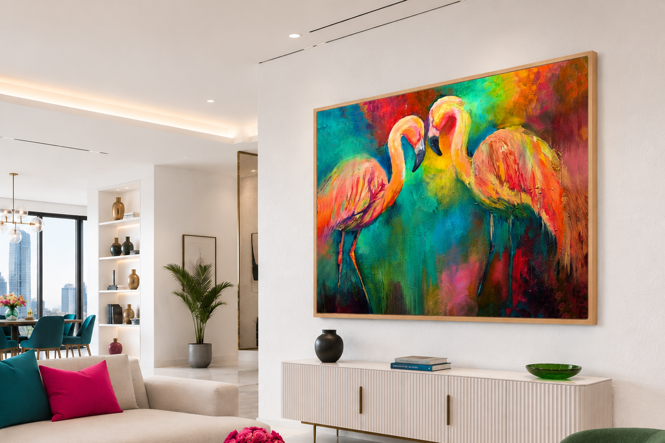 big colourful bird canvas art