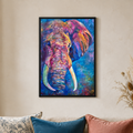 Safari - African Elephant Wall Art - Framed Canvas Print