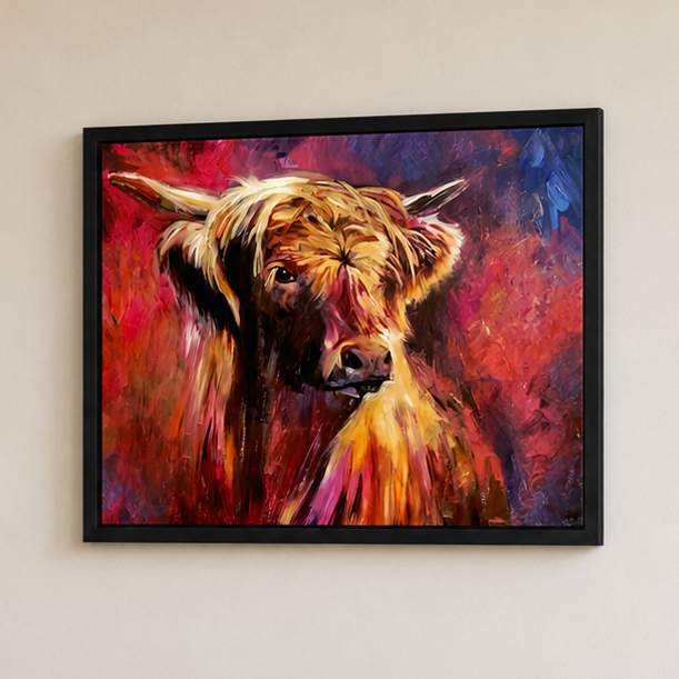Balmacara- Highland Bull Wall Art Framed Canvas Print