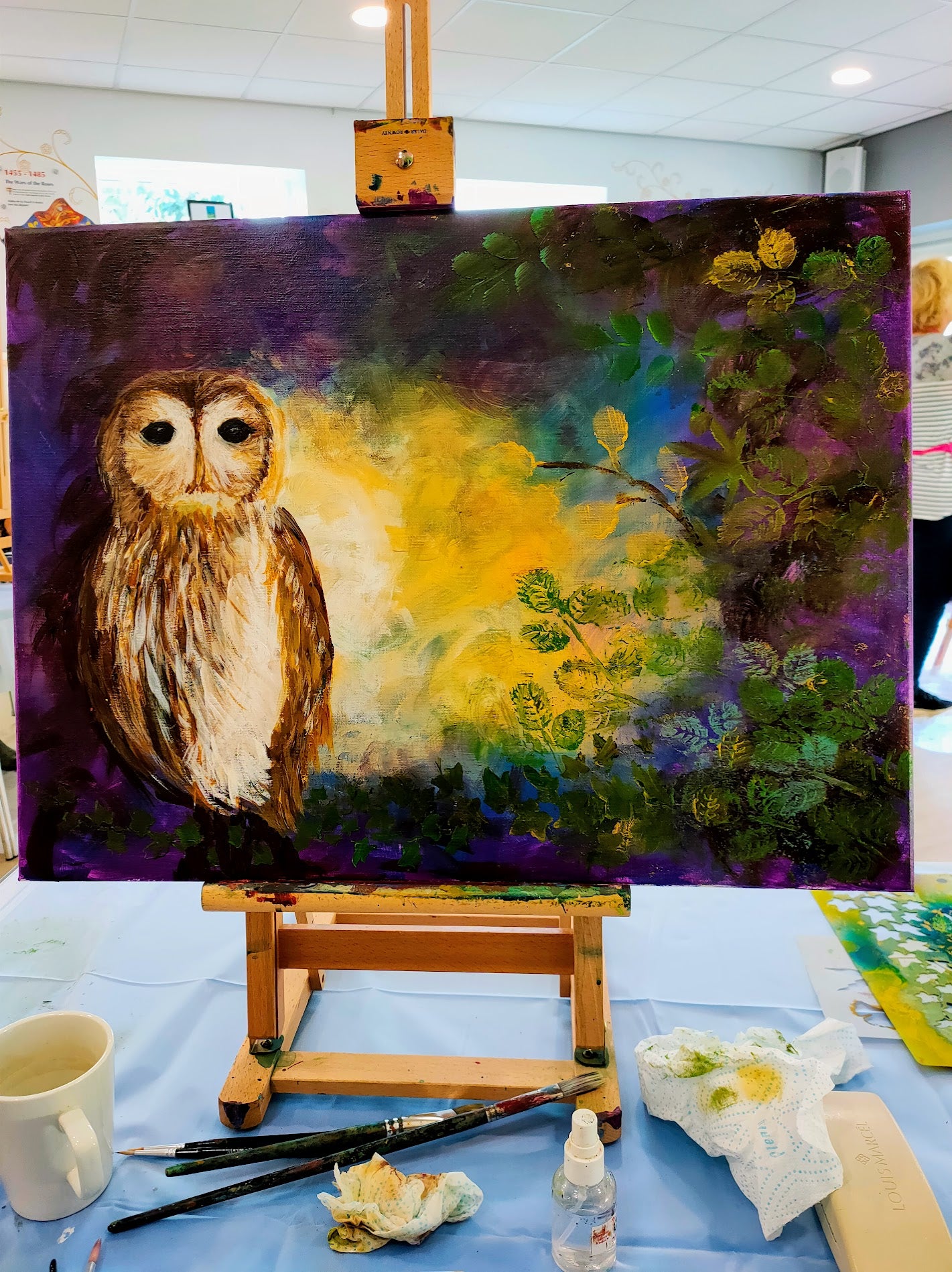 Painting Owls Art Workshop - Ibstock - Sun 28th June 10-4 pm - Animal Art by Susan Gardner - Contemporary Expressionist - Colourful Fine Art
