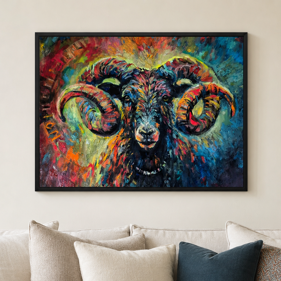Ironside Ram -  Framed Canvas Print