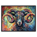 Ironside - framed sheep art by susan gardner - ram fine art prints