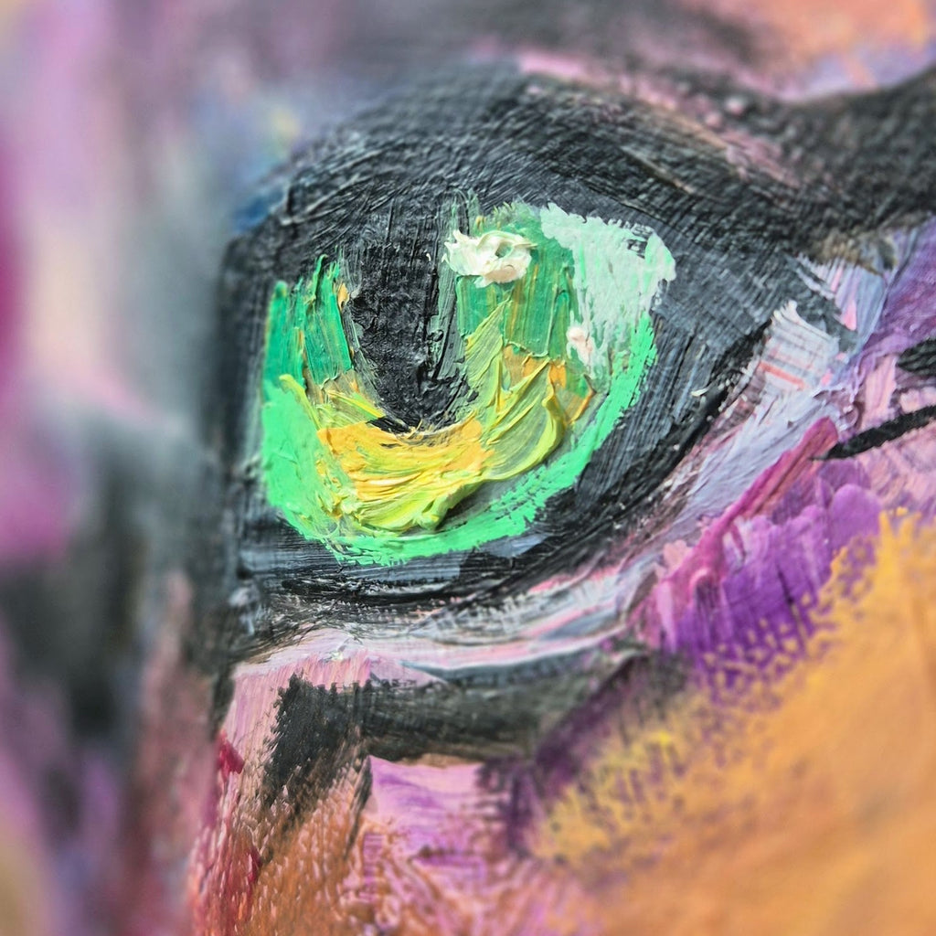'Majestic Heart' - Original Lion Oil Painting 70 x 70 cm - Animal Art by Susan Gardner - Contemporary Expressionist - Colourful Fine Art