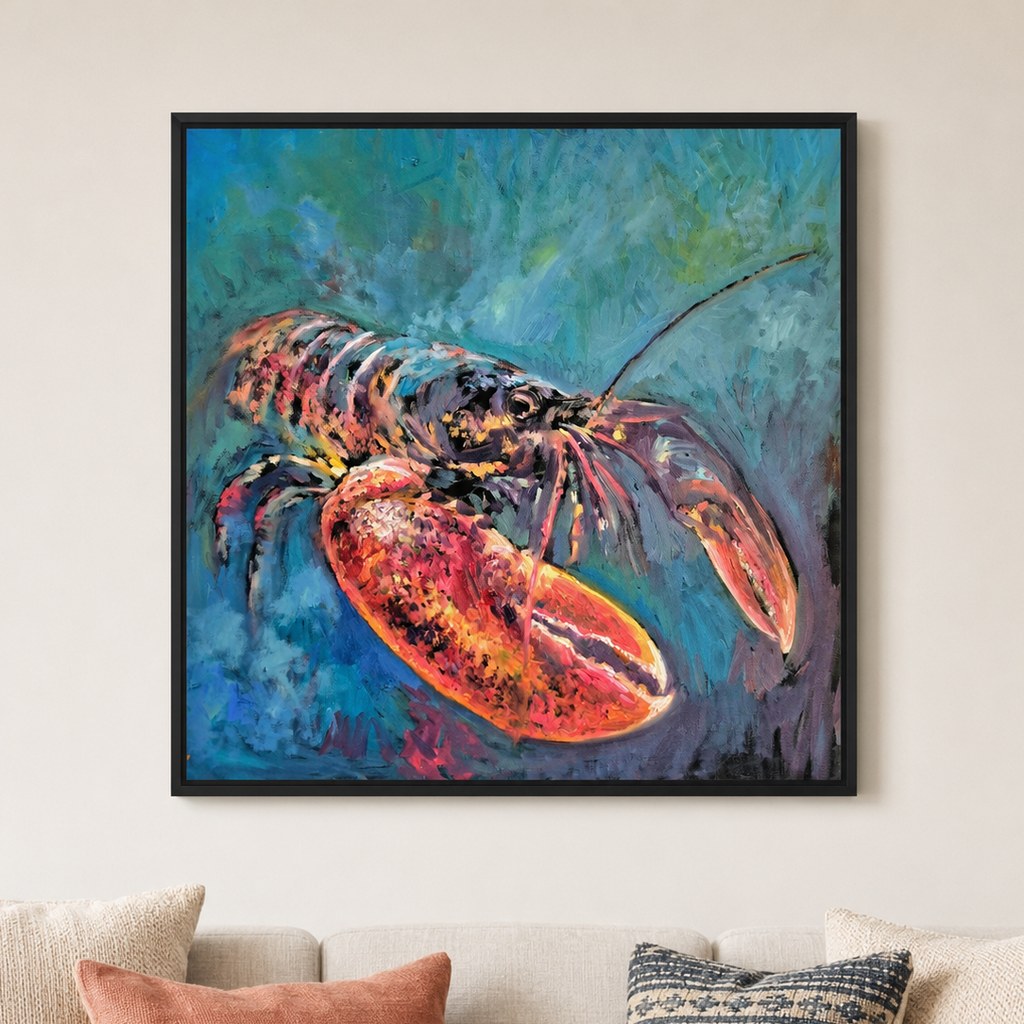 Grand Homard - Lobster Wall Art Framed Canvas Print