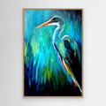 Marshlight  - Expressionist Heron - Gallery Scale Canvas Art