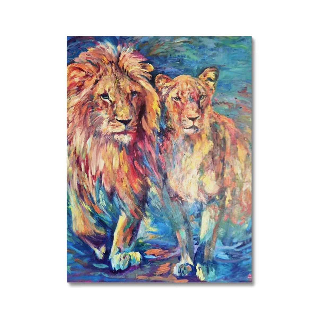 Shared Horizon Canvas -lion art -susan gardner 