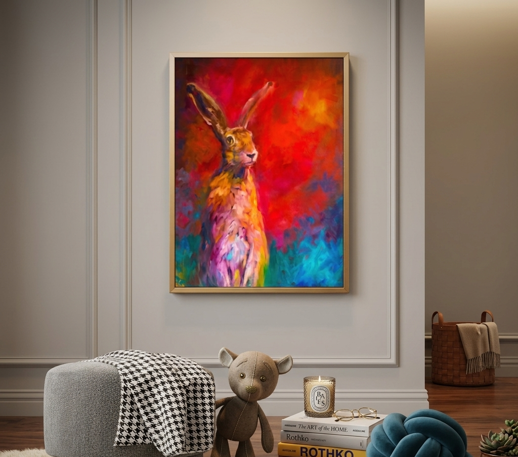 Gentleman Caller Canvas - - susan gardner - uk artist - colourful animal art