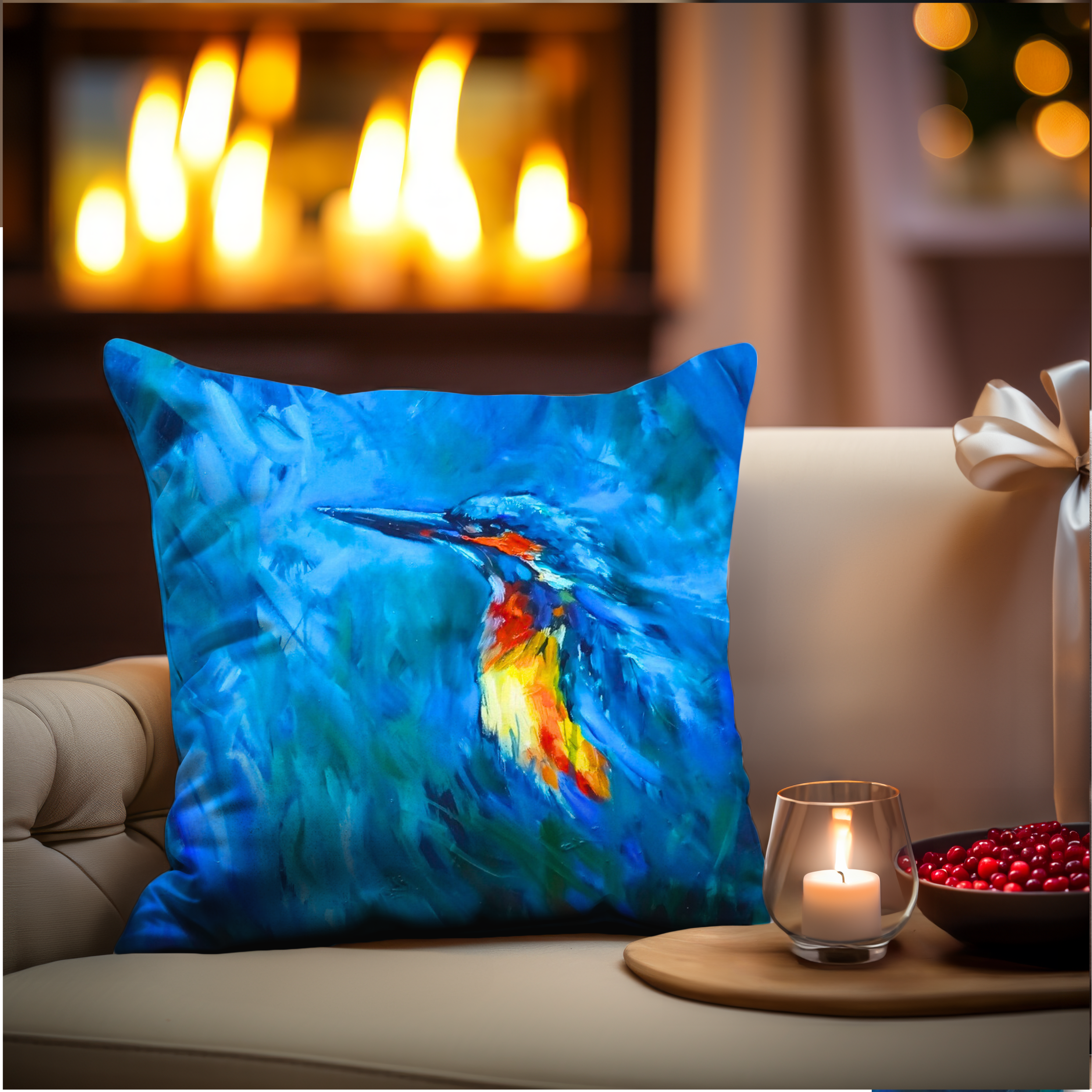 kingfisher cushion