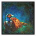 Pheasant Framed Canvas - - susan gardner - uk artist - colourful animal art
