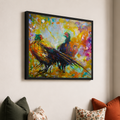 Pheasant wall art framed canvas print 