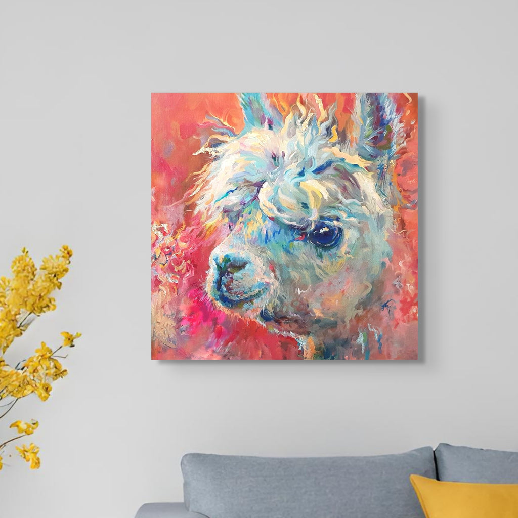 Party Animal Canvas - - susan gardner - uk artist - colourful animal art