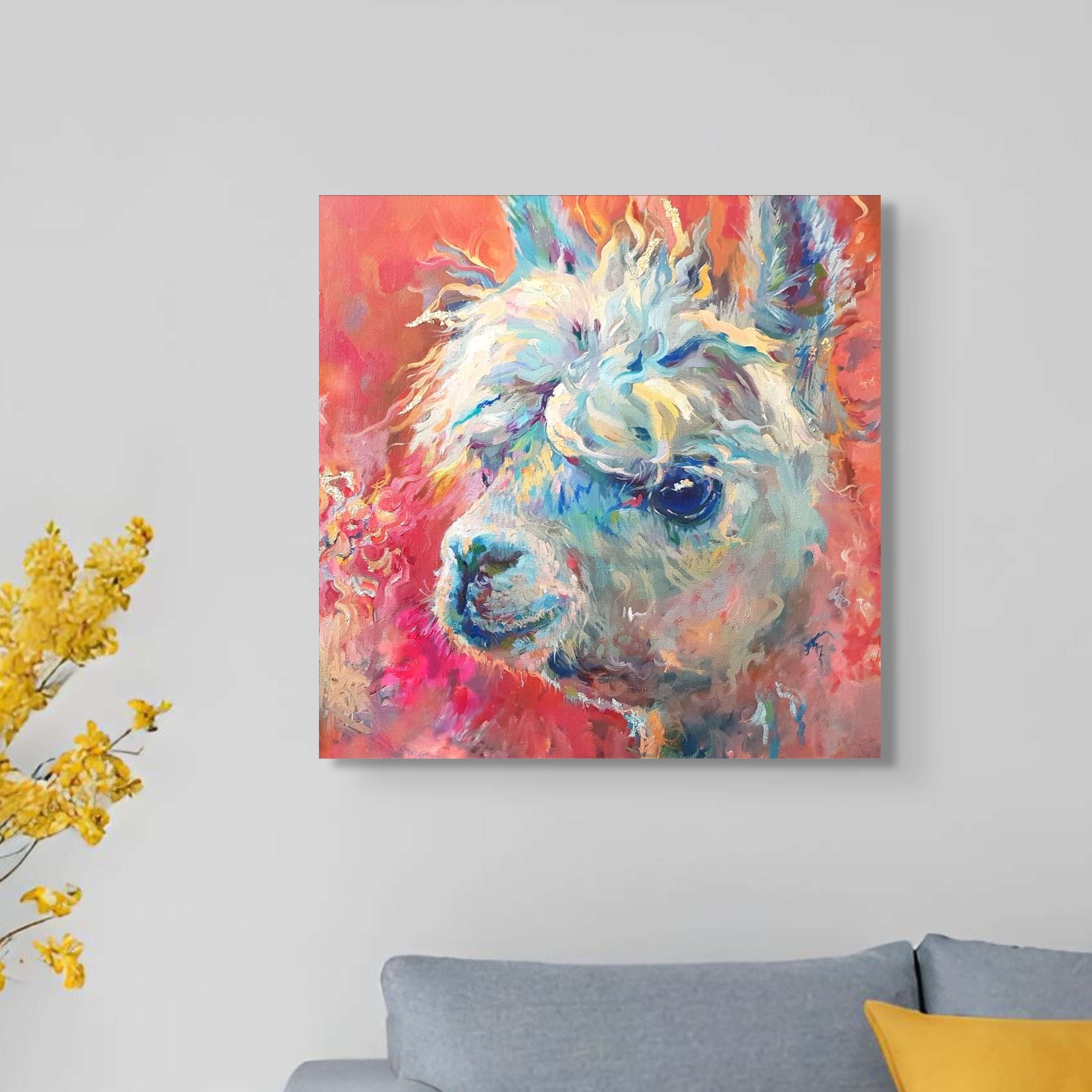 Party Animal Canvas - - susan gardner - uk artist - colourful animal art