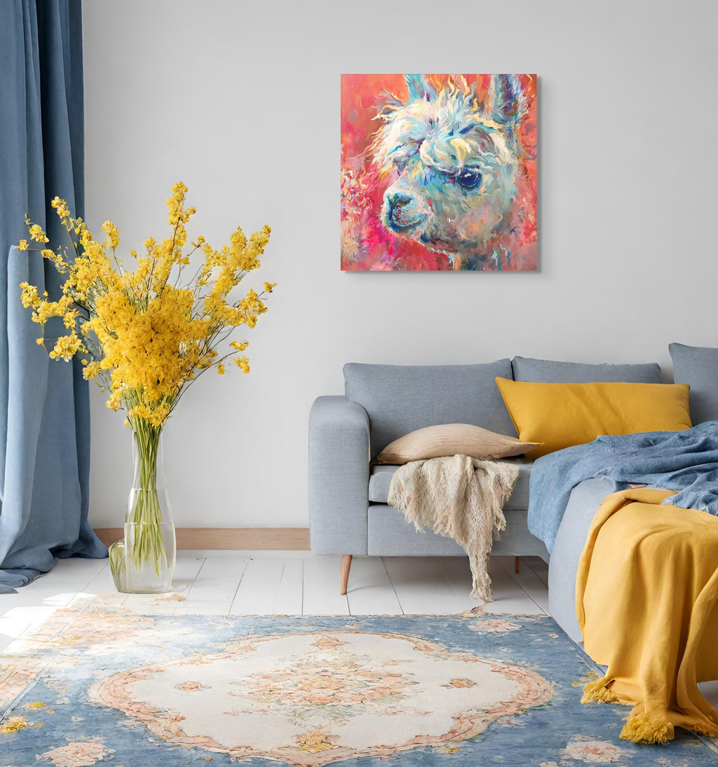 Party Animal Canvas - - susan gardner - uk artist - colourful animal art