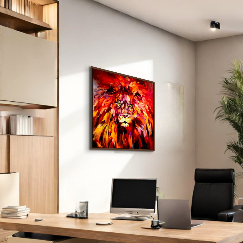 Original Oil Painting -  Rufus - 76 x 76 cm - - susan gardner - uk artist - colourful animal art