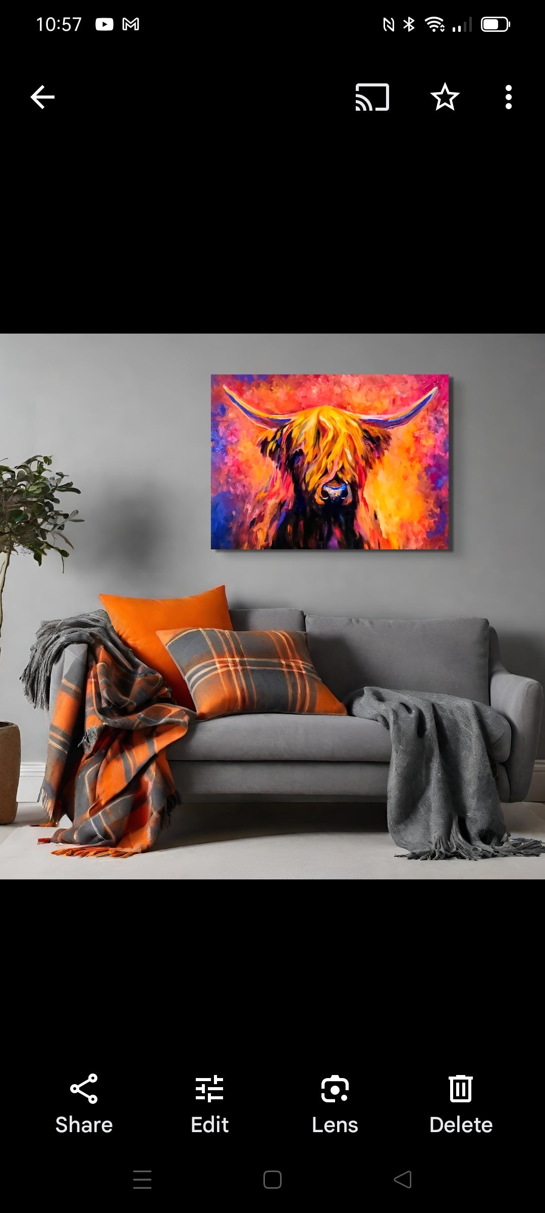 *Sold ' Lochinver '- Original Highland Cow Oil Painting - 80 x 100 cm /30 x 40 " - Animal Art by Susan Gardner - Contemporary Expressionist - Colourful Fine Art