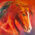 *Sold 'Rubin' - 50 x 50 cm/20 x 20 " Original Horse Painting - Animal Art by Susan Gardner - Contemporary Expressionist - Colourful Fine Art