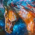 *Sold 'Mazarron' Original Horse Painting in Acrylics - 50 x 50 cm/20 x 20" - Animal Art by Susan Gardner - Contemporary Expressionist - Colourful Fine Art