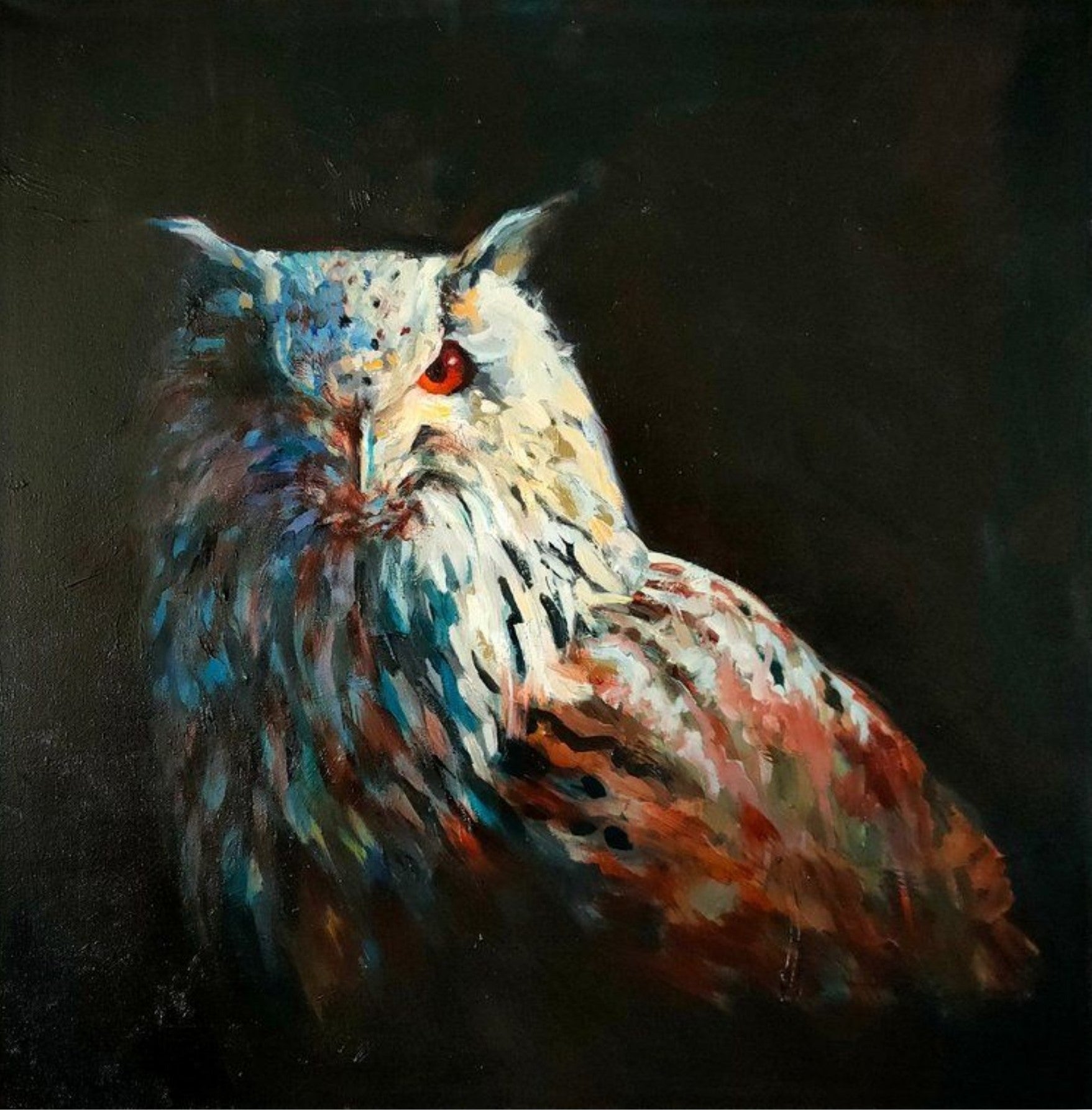 Blizzard- Original Owl Painting - 60 x 60 cm
