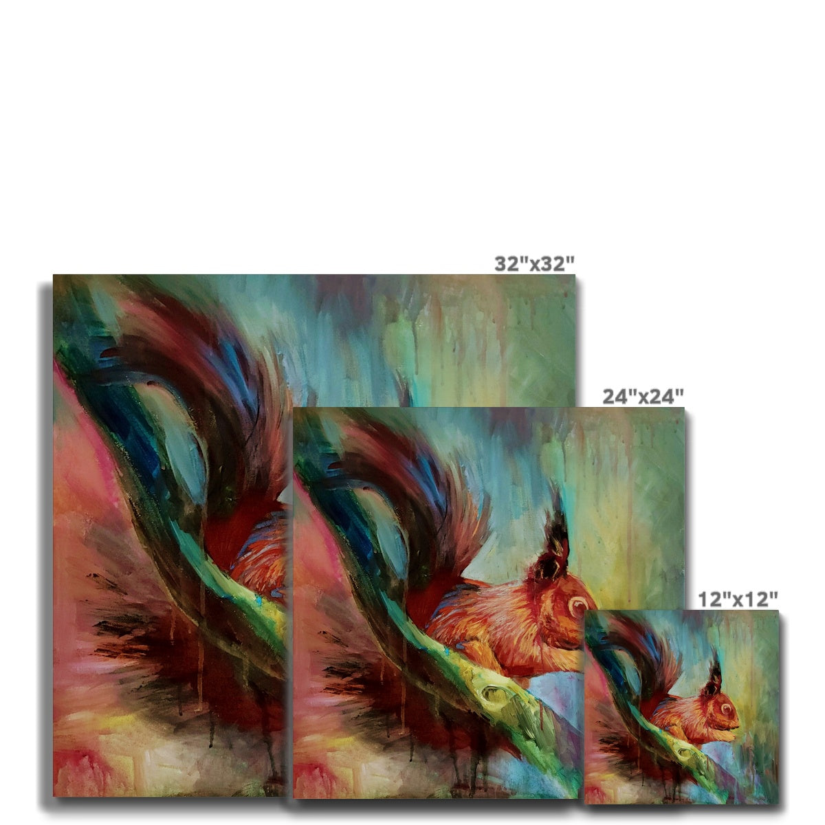 Squirrel Wall Art Canvas Print sizes