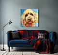 Cockerpoo Canvas - - susan gardner - uk artist - colourful animal art