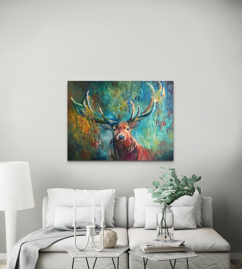 Wearing Bracken Canvas - - susan gardner - uk artist - colourful animal art