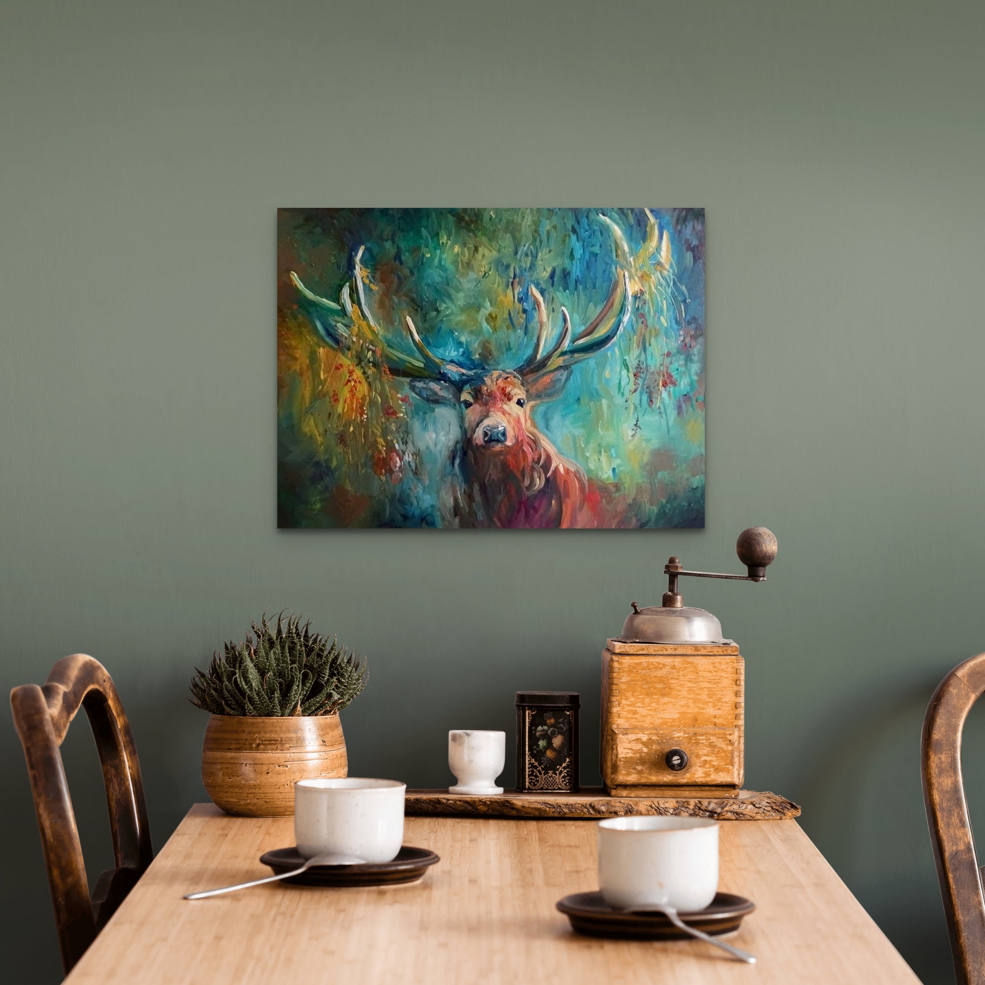 Wearing Bracken Canvas - - susan gardner - uk artist - colourful animal art