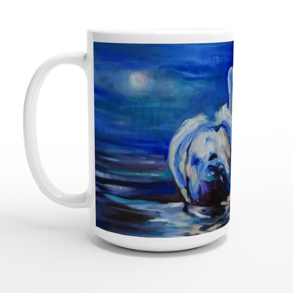 Swans Ceramic Mug - Animal Art by Susan Gardner - Contemporary Expressionist - Colourful Fine Art